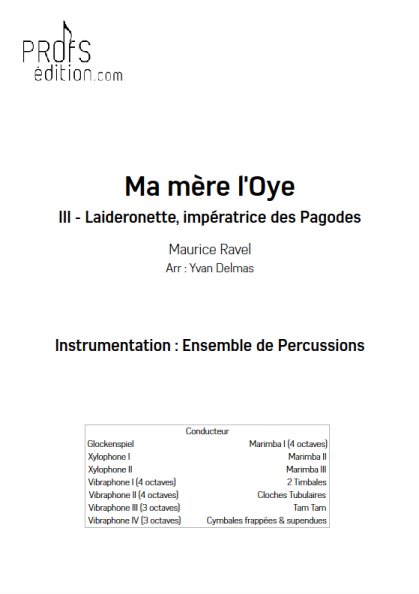 Laideronnette - Ensemble Percussions - RAVEL M. - page de garde