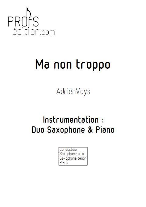 Ma non troppo - Duo Saxophone Piano - VEYS A. - page de garde