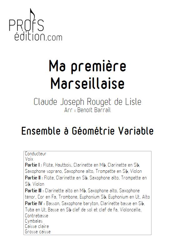 Ma première Marseillaise - Ensemble Variable - ROUGET DE LISLE C. J. - page de garde