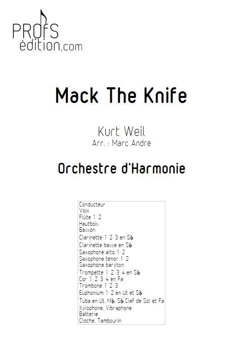 Mack the knife - Orchestre d'Harmonie et Chant - WEIL K. - page de garde