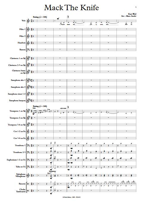 Mack the knife - Orchestre d'Harmonie et Chant - WEIL K. - app.scorescoreTitle