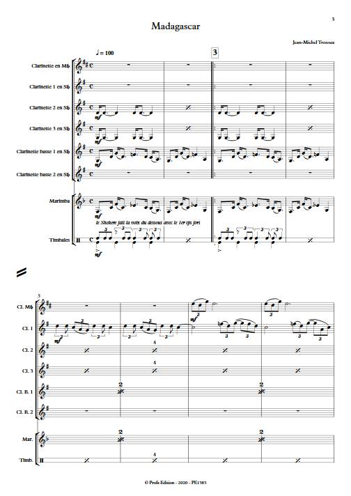Madagascar - Ensemble de Clarinettes - TROTOUX J-M. - Partition