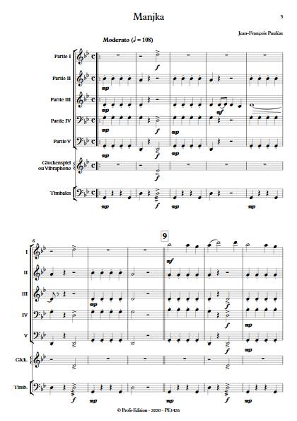 Manjka - Ensemble Variable - PAULEAT J. F. - Partition