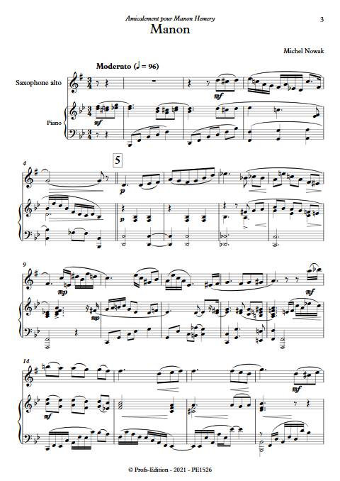 Manon - Saxophone & Piano - NOWAK M. - app.scorescoreTitle