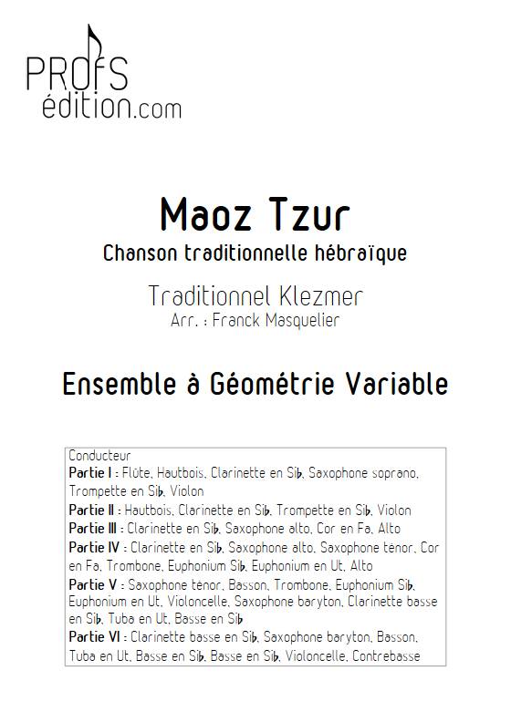 Maoz Tzur - Ensemble variable - TRADITIONNEL KLEZMER - page de garde