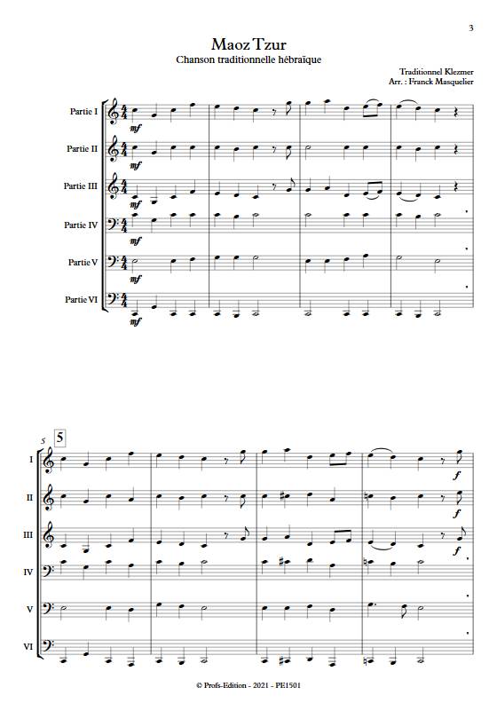 Maoz Tzur - Ensemble variable - TRADITIONNEL KLEZMER - Partition