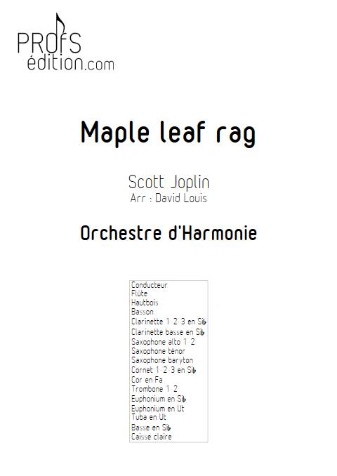 Maple leaf rag - Orchestre d'Harmonie - JOPLIN S. - page de garde