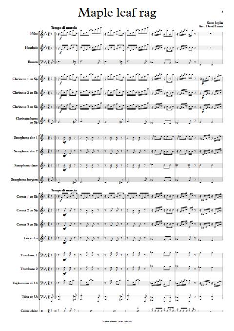 Maple leaf rag - Orchestre d'Harmonie - JOPLIN S. - app.scorescoreTitle