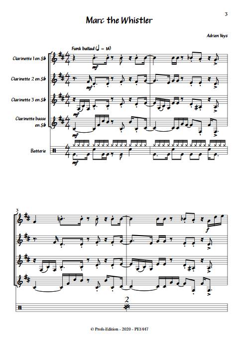 Marc the Whistler - Quatuor de Clarinettes - VEYS A. - Partition