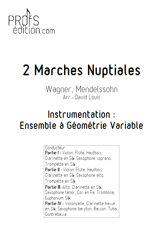 2 Marches Nuptiales - Ensemble à Géométrie Variable - WAGNER & MENDELSSOHN - page de garde