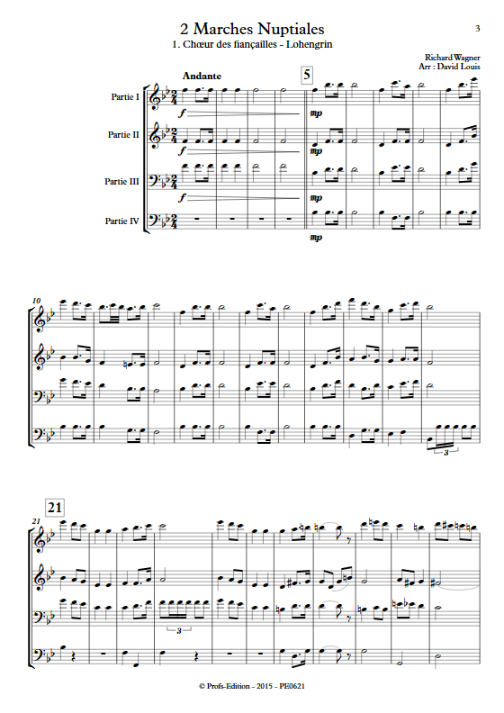 2 Marches Nuptiales - Ensemble à Géométrie Variable - WAGNER & MENDELSSOHN - Partition