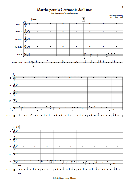 Marche pour la cérémonie des turcs - Ensemble à Géométrie Variable - LULLY J-B - app.scorescoreTitle