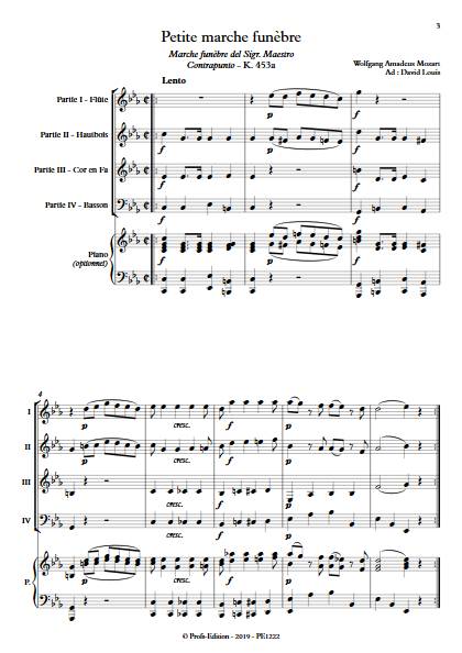 Marche Funèbre - Ensemble Variable - MOZART W. A. - Partition