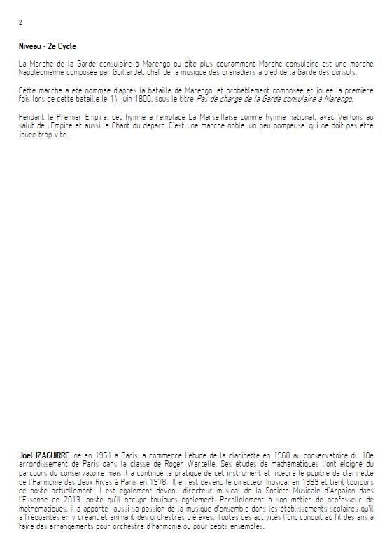 Marche consulaire- Ensemble Variable - GUILLARDEL - Fiche Pédagogique