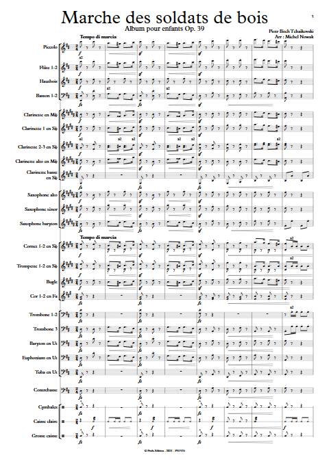 Marche des soldats de bois - Orchestre d'Harmonie - TCHAIKOVSKI P. I. - Partition