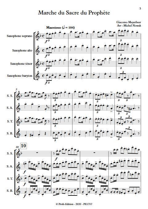 Marche du Sacre du Prophète - Quatuor de Saxophones - MEYERBEER G. - app.scorescoreTitle