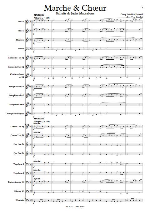Marche et choeur - Orchestre d'Harmonie - HAENDEL G. F. - Partition