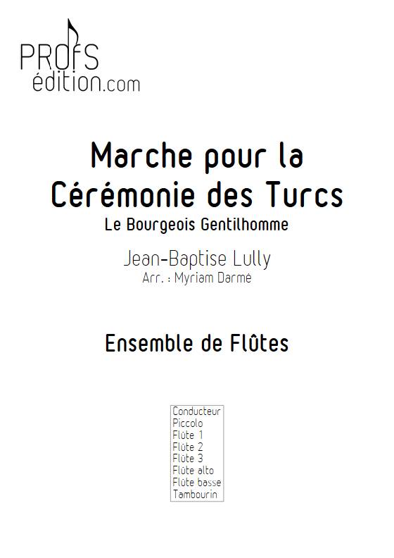 Marche pour la Cérémonie des Turcs - Ensemble de Flûtes - LULLY J.B. - page de garde