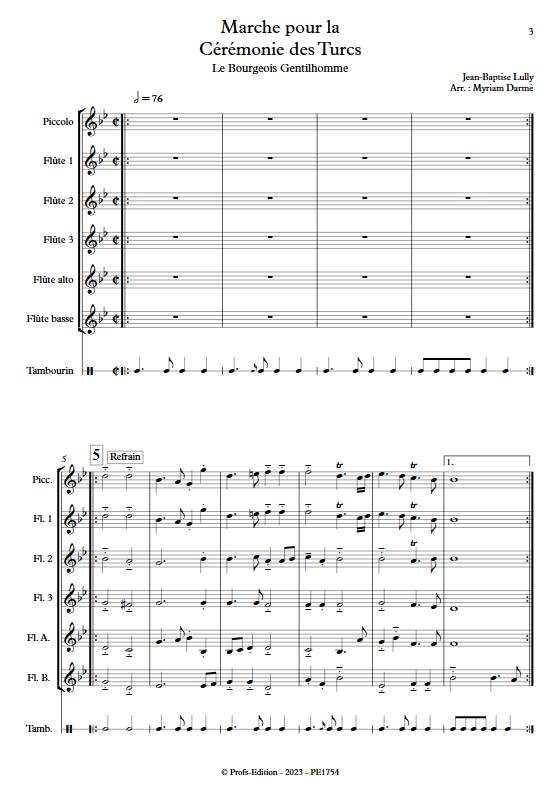 Marche pour la Cérémonie des Turcs - Ensemble de Flûtes - LULLY J.B. - app.scorescoreTitle