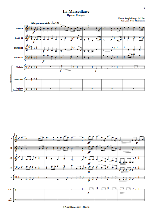 La Marseillaise - Ensemble à Géométrie Variable - ROUGET DE LISLE C. J. - Partition