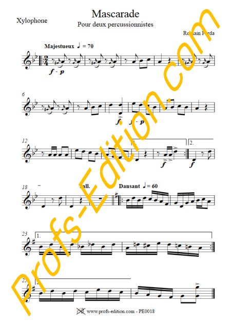 Mascarade - Duo Percussions - R. PERDA - app.scorescoreTitle