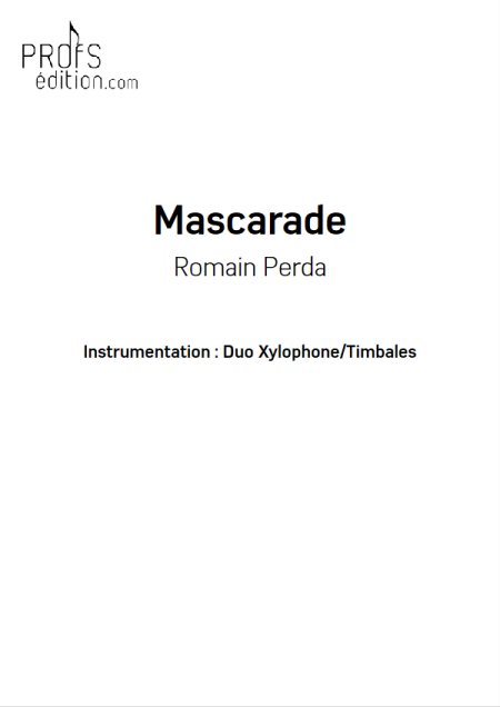 Mascarade - Duo Percussions - R. PERDA - Fiche Pédagogique