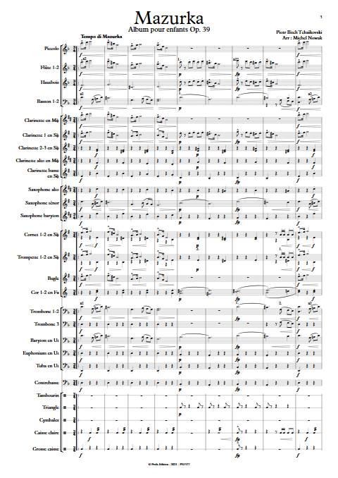 Mazurka - Orchestre d'Harmonie - TCHAIKOVSKI P. I. - app.scorescoreTitle