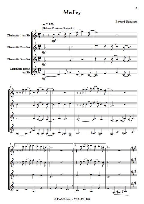 Medley - Quatuor de Clarinettes - DEQUEANT B. - Partition