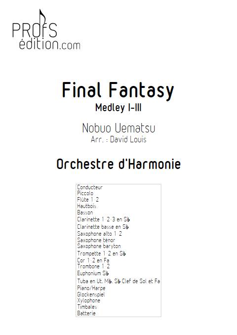 Final fantasy I-III - Medley - Orchestre d'harmonie - N. UEMATSU - page de garde