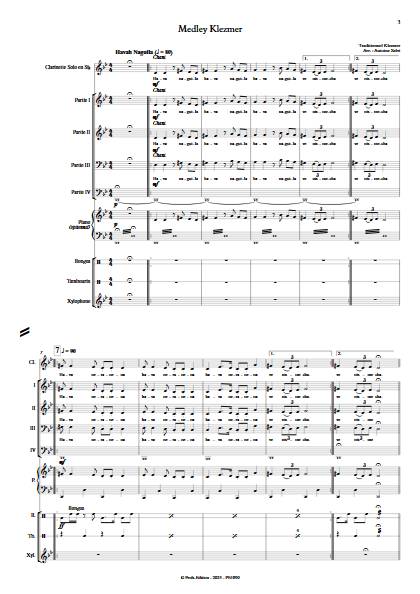 Medley Klezmer - Ensemble Variable - TRADITIONNEL KLEZMER - Partition