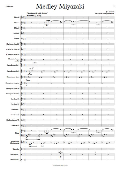 Medley Miyazaki - Orchestre d'Harmonie et Piano - HISAISHI J. - Partition