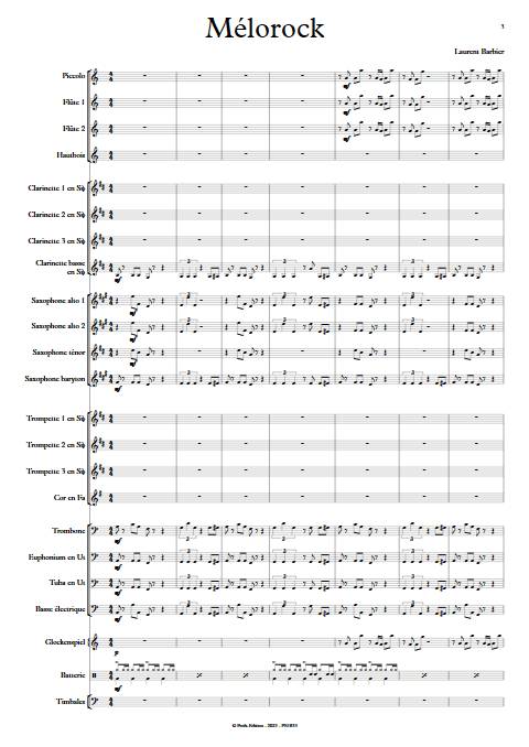 MeloRock - Orchestre d'harmonie - BARBIER L. - Partition
