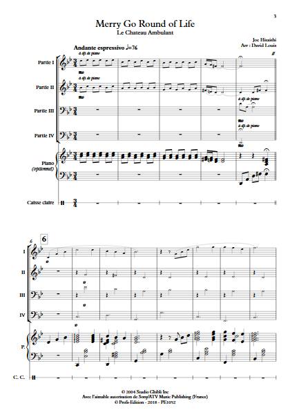 Merry go round of life (Le chateau ambulant) - Ensemble Variable - HISAISHI J. - Partition
