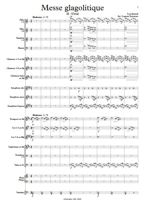 Messe glagolitique - Orchestre d'Harmonie - JANACEK L. - Partition
