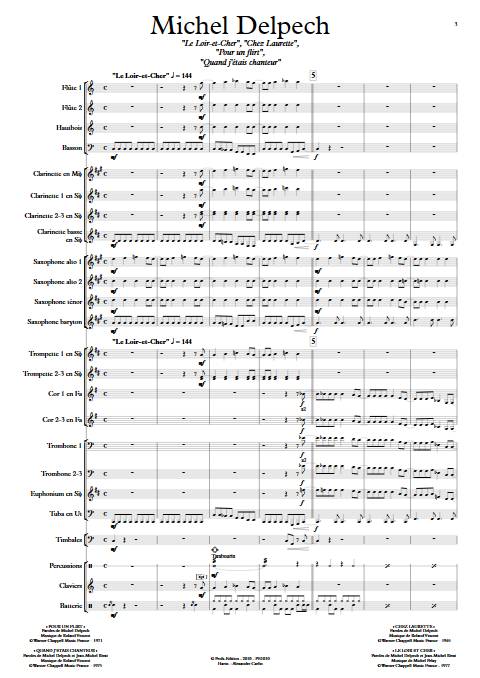 Michel Delpech - Orchestre d'Harmonie - DIVERS - Partition