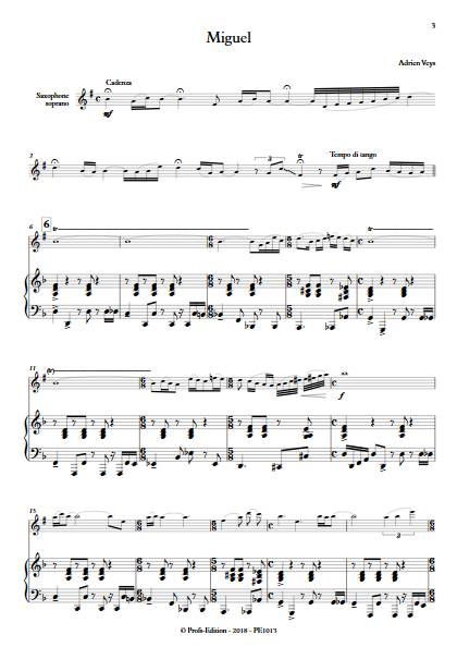 Miguel - Saxophone et Piano - VEYS A. - Partition