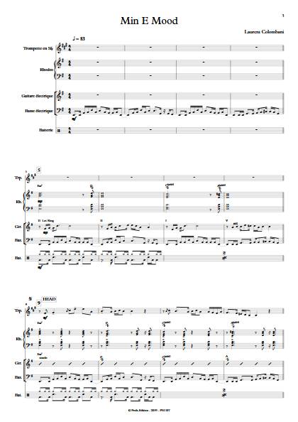 Min E Mood - Ensemble de musique actuelle - COLOMBANI L. - app.scorescoreTitle