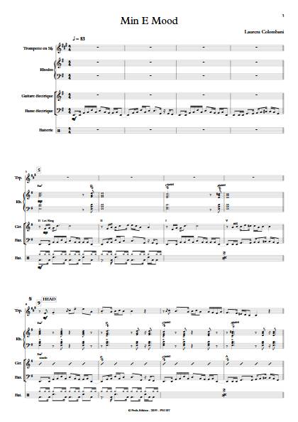 Min E Mood - Ensemble de musique actuelle - COLOMBANI L. - Partition