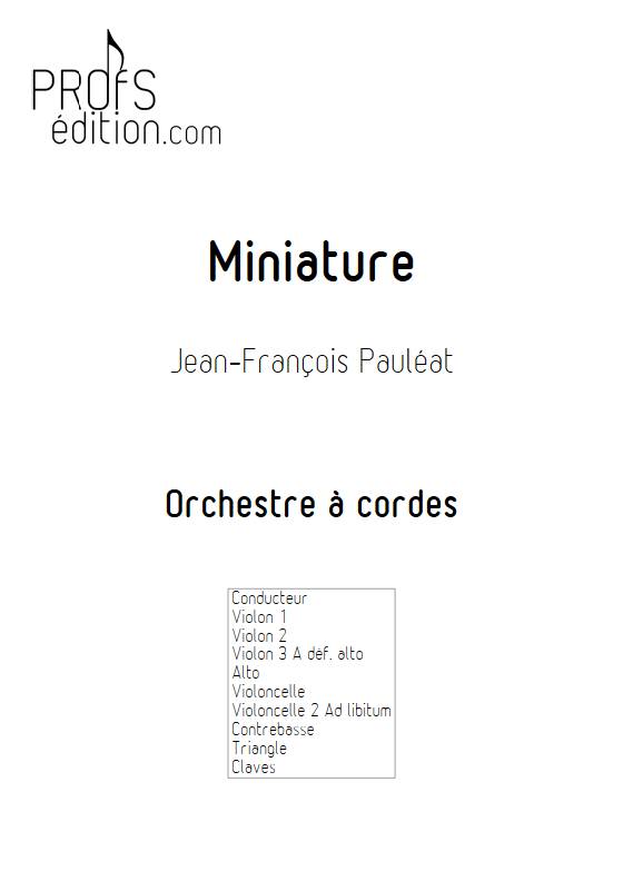 Miniature - Orchestre à cordes - PAULEAT J-F - page de garde