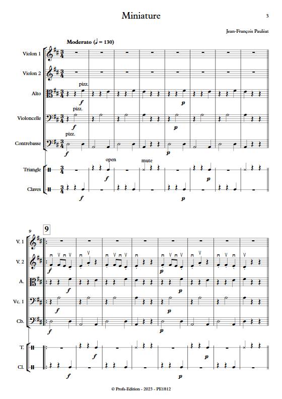 Miniature - Orchestre à cordes - PAULEAT J-F - Partition