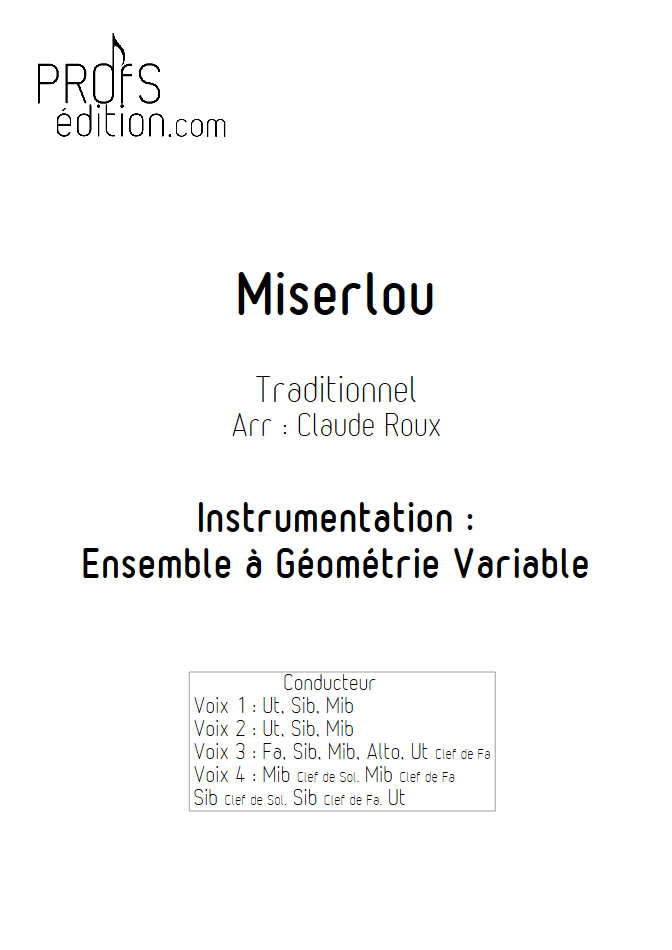 Misirlou (Pulp Fiction) - Ensemble à Géométrie Variable - TRADITIONNEL - page de garde