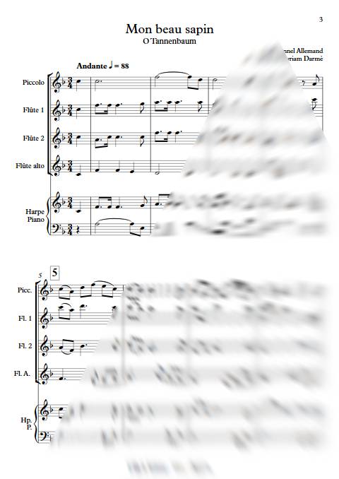 Mon beau Sapin - Ensemble de Flûtes - TRADITIONNEL ALLEMAND - app.scorescoreTitle