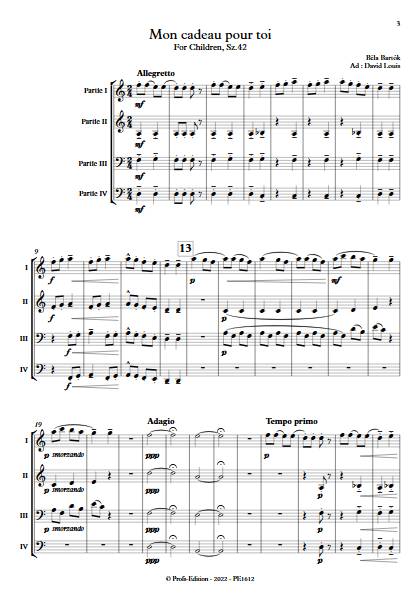 Mon cadeau pour toi - Ensemble Variable - BARTOK B. - Partition
