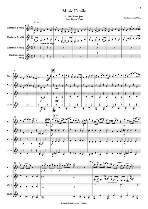 Music Family - Quatuor de clarinettes - CURT PITOU L. - Partition