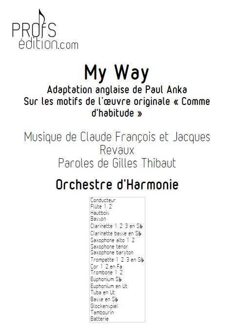 My way (Comme d'habitude) - Orchestre d'Harmonie - FRANÇOIS C. - page de garde