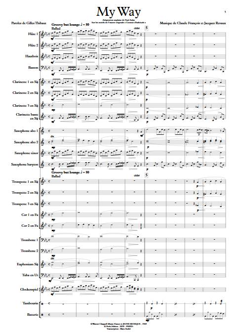 My way (Comme d'habitude) - Orchestre d'Harmonie - FRANÇOIS C. - Partition