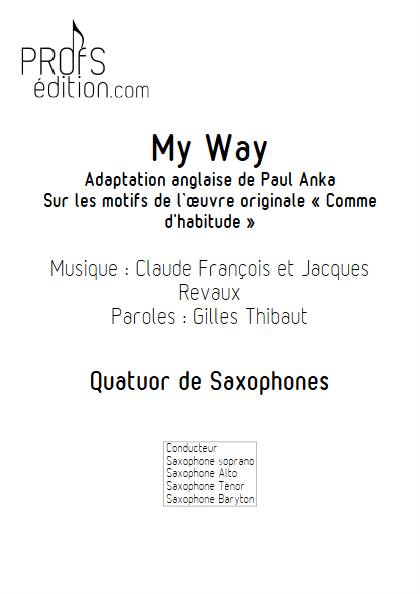 My Way - Quatuor de Saxophones - FRANCOIS C. - page de garde