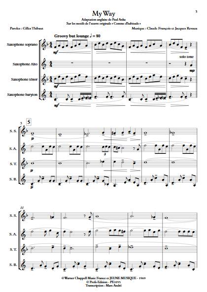 My Way - Quatuor de Saxophones - FRANCOIS C. - app.scorescoreTitle