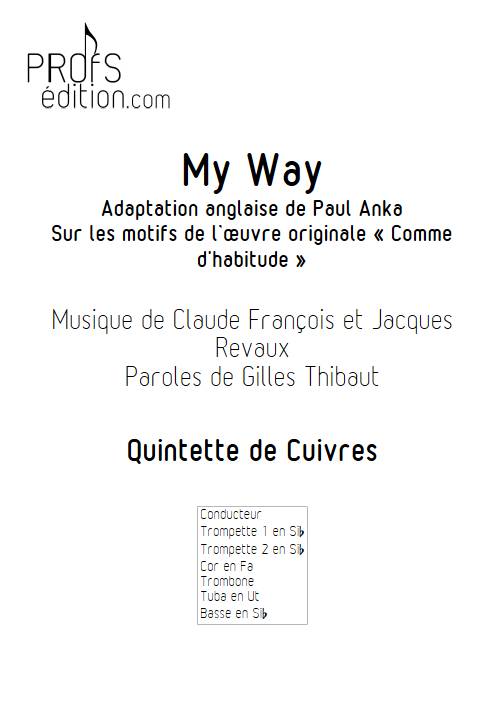 My way (Comme d'habitude) - Quintette de Cuivres - FRANÇOIS C. - page de garde