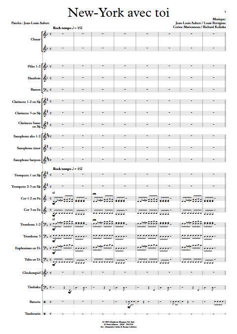 New-York avec toi - Orchestre d'Harmonie - TELEPHONE - Partition